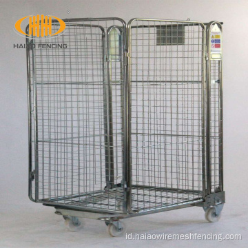 Tahan Lahan Galvanis Logistik Rolling Hand Trolley Cart